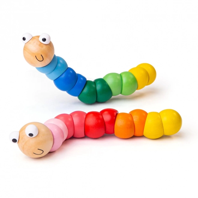 Bigjigs Toys trælegetøj - Farverig orm blå