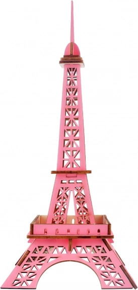 Træ 3D-puslespil Eiffeltårn pink