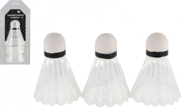 Badmintonbolde hvide 3 stk plastik