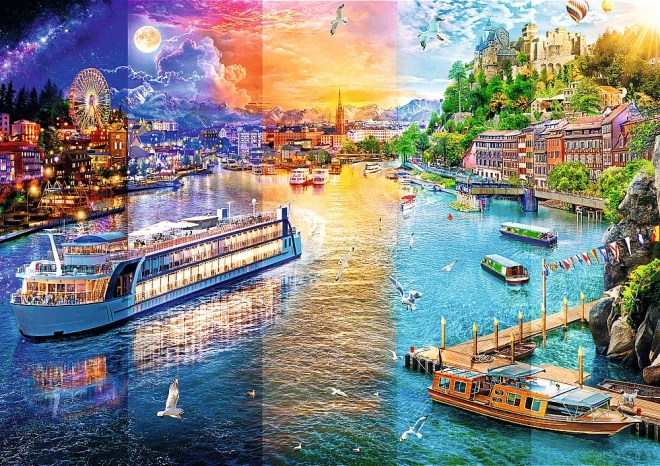 Puslespil 1000 brikker Flodsejlads