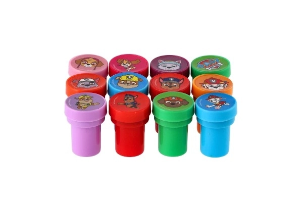 Selvfarvende frimærker 12 stk plast Paw Patrol i blister 12x9cm 10 stk i kassen