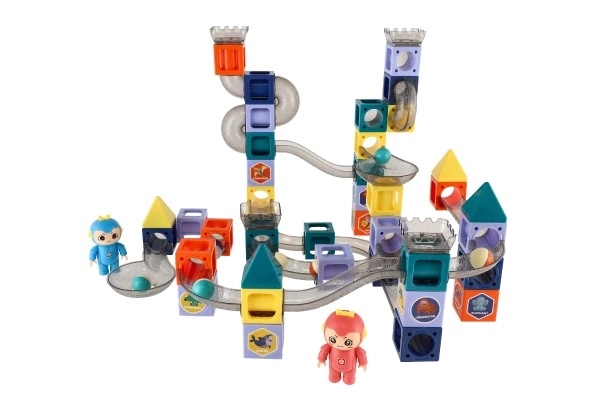 Magnetisk kuglebane med figurer plast 102 stk i kasse 49x35x9cm