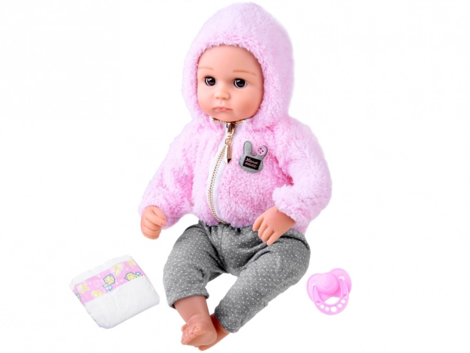 Blød gummidukke baby 43 cm