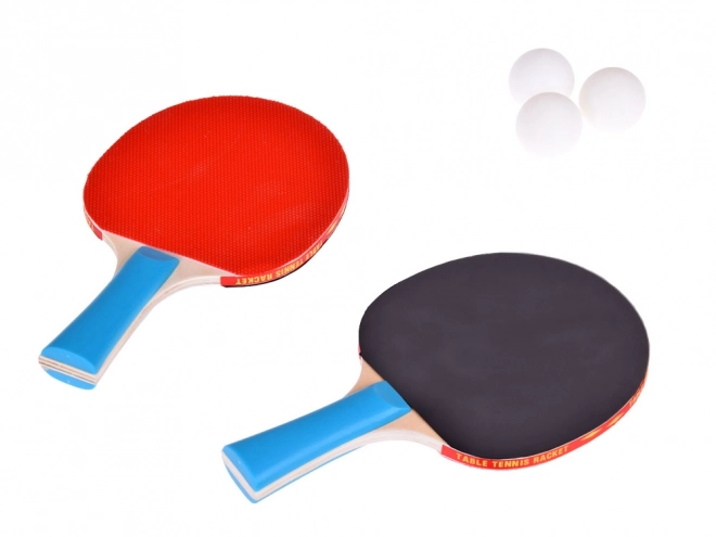 Træbatsæt til bordtennis med bolde