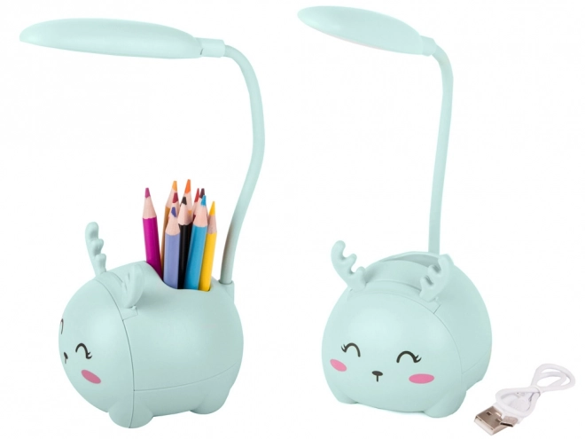 Børne-natlampe med LED og USB-opladning og organizer