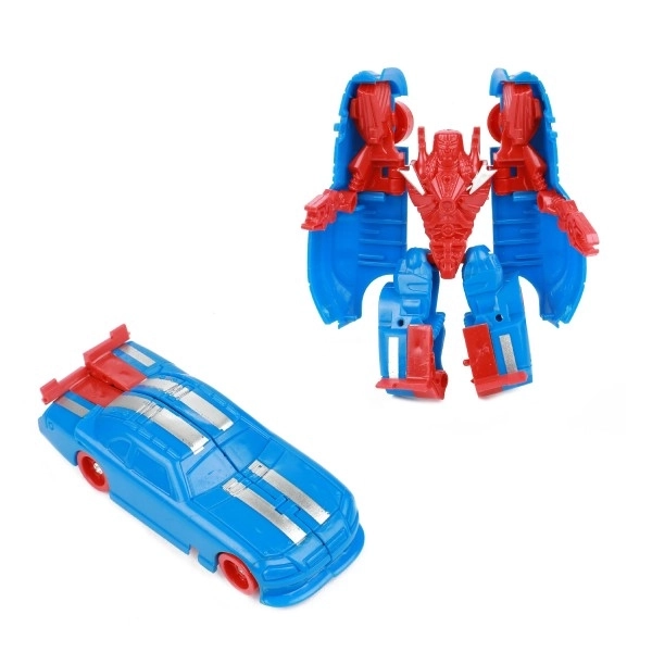 Transformer bil/robot plast 10cm mix farver i plastæske 5x10,5cm