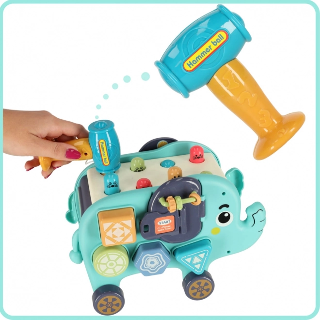 Interaktiv klodssortering montessori elefant 26 cm