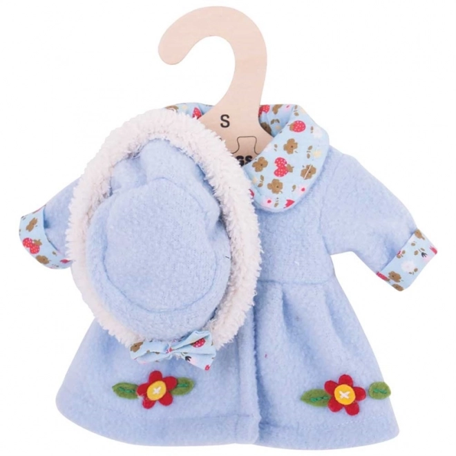 Bigjigs Toys Blå jakke med hat til dukke 28 cm
