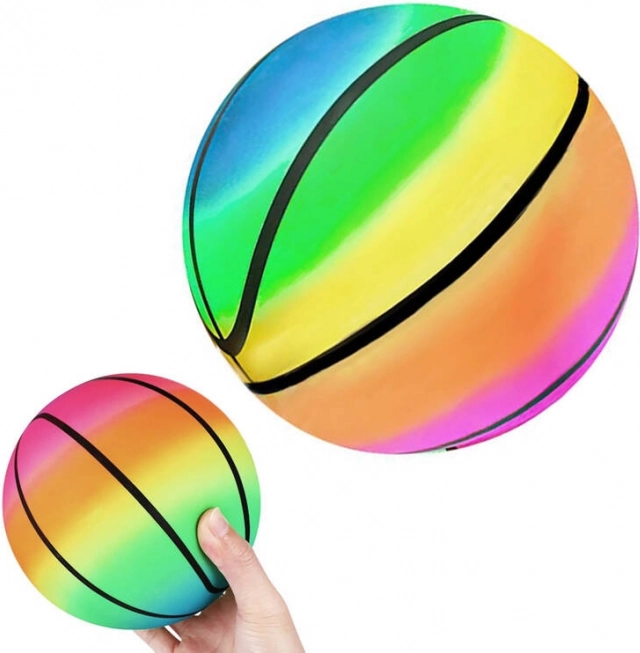 Gummi regnbuebold til børn 23 cm, let og oppustelig