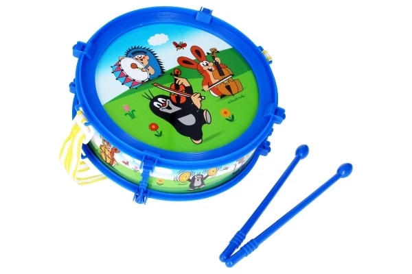 Krtek/Krtečkův tromme plast 20 cm + 2 køller i æske