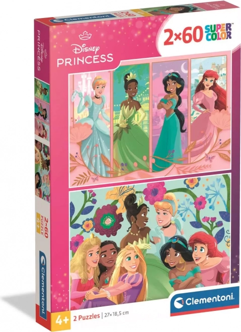 Clementoni puslespil Disney prinsesser 2x60 brikker