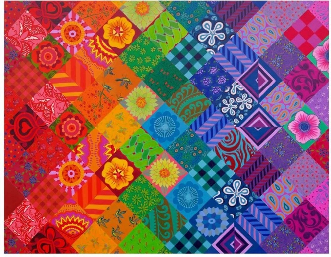 Puslespil Patchwork-regnbue 1000 brikker