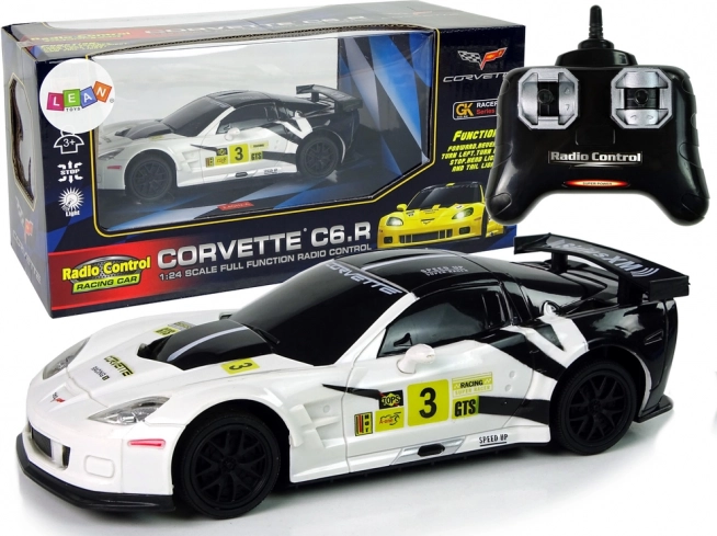 Sports racerbils R/C 1:24 Corvette C6.R hvid med lys