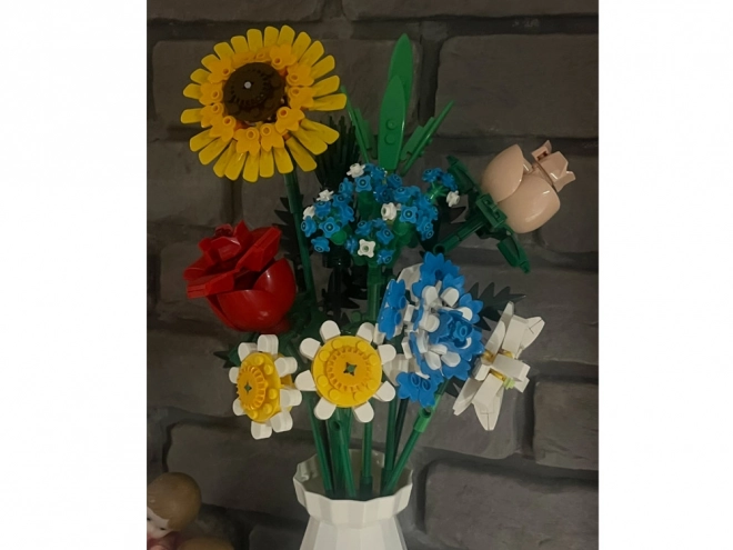 Teknisk byggesæt Engblomster med vase 618 stykker