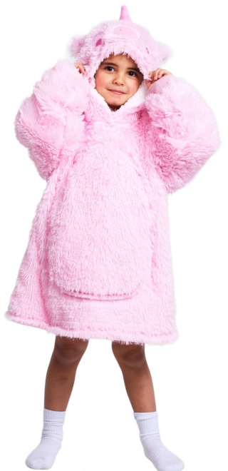 Cozy Noxxiez CH305 Enhjørning -varm tv-sweatshirt-tæppe med hætte til børn 3 - 6 år