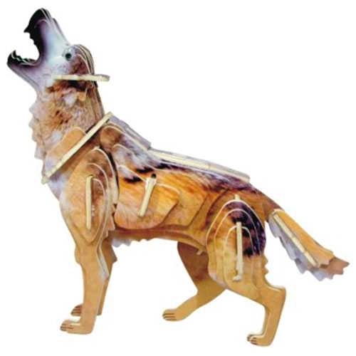 Woodcraft Træ 3D puslespil Ulv