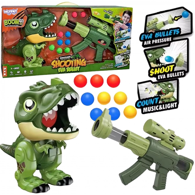 Interaktiv pistol med skumkugler og dinosaurus skyder