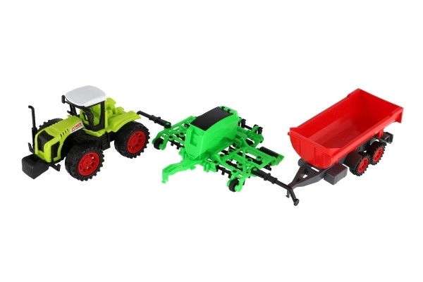Traktor med trailer og porte