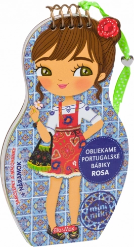 Malebog Klæd portugisiske dukker ROSA på med klistermærker og lykkearmbånd