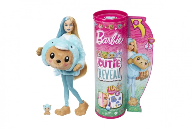 Panenka Barbie Cutie Reveal Teddy Bear Doll - Delfin