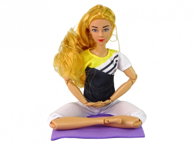 Børnedukke til yoga med lange blonde hår