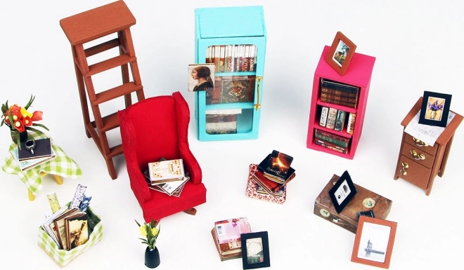 Samovas studie - Bibliotek DIY Miniature Dukkehus