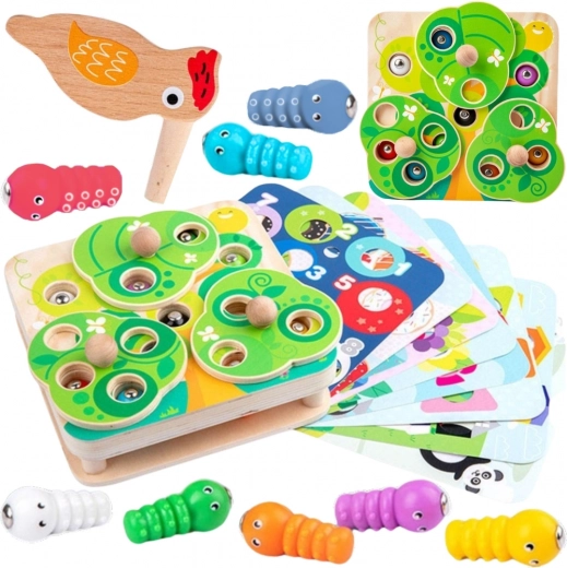 Tooky Toy træ magnetisk spil 2-i-1 med orm