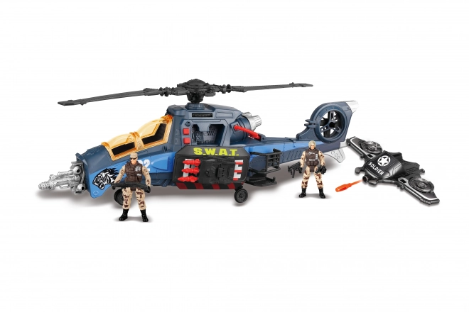 Helikopter med figurer og effekter 60 cm