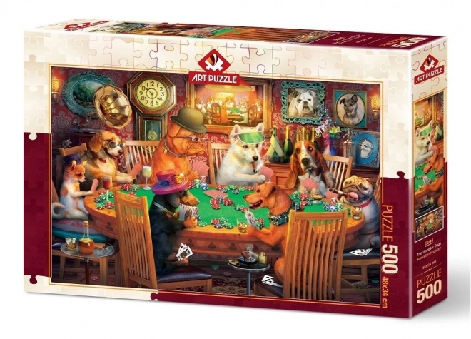 ART PUZZLE Puzzle Hunde spillere 500 brikker