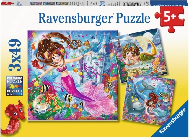Ravensburger puslespil Magiske havfruer 3×49 brikker