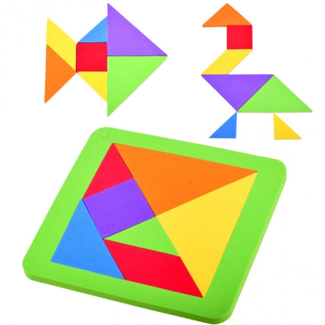 Farverig logisk puslespil Tangram af blødt skum