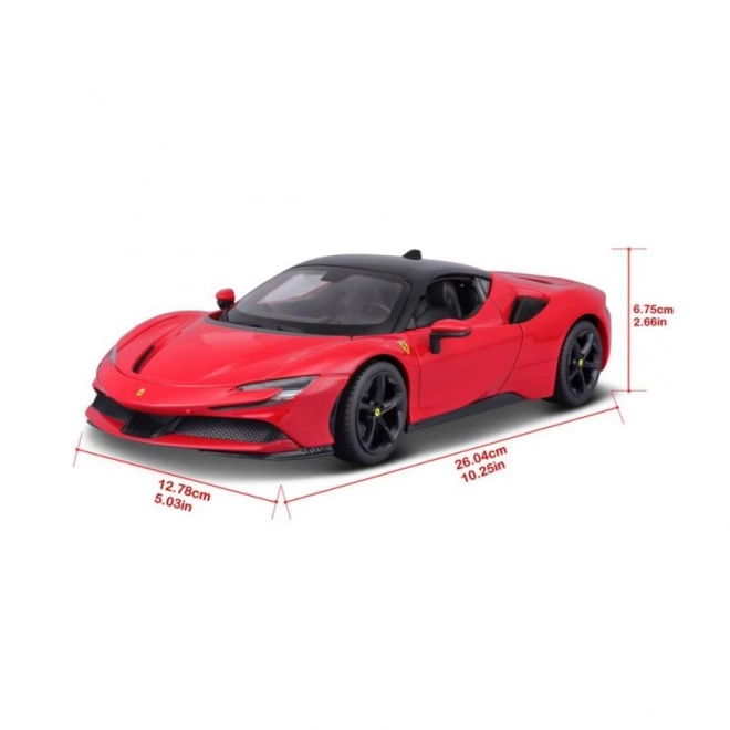 Metalmodel Ferrari SF90 Stradale rød 1:18