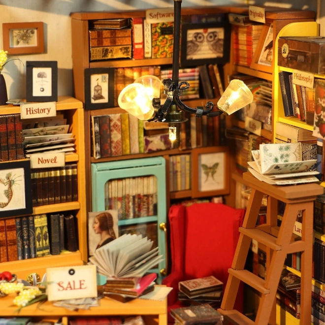 Samovas studie - Bibliotek DIY Miniature Dukkehus