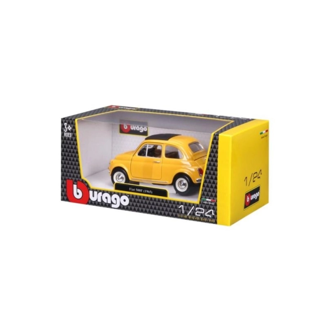 Bburago model bil Fiat 500 F 1965 gul 1:24