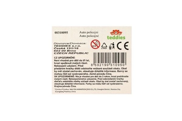 Plastbil med inertihjul 9 cm - 4 typer