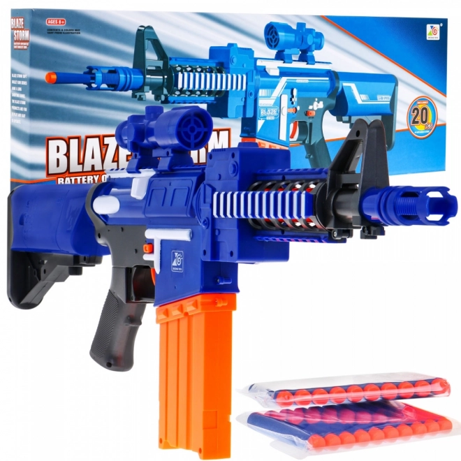 Automatisk børnegevær 8+ Blaze Storm 20 lange skumkugler + sigte