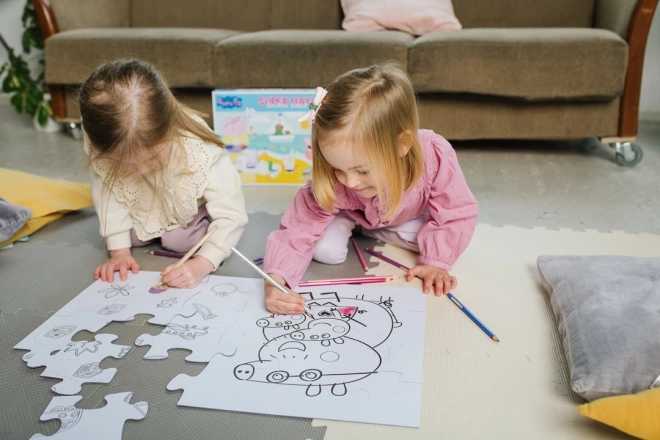 Dobbelt-sidet puslespil Peppa Pig SUPER MAXI 24 brikker