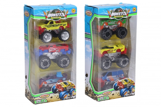 Biler Monster Truck metal 3 stk 8 cm