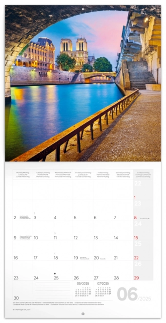 NOTIQUE Note kalender Paris 2025, 30 x 30 cm