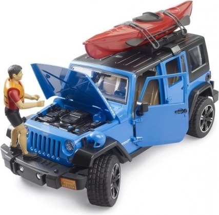 Bruder Jeep Wrangler Rubicon med kajak og figur 1:16