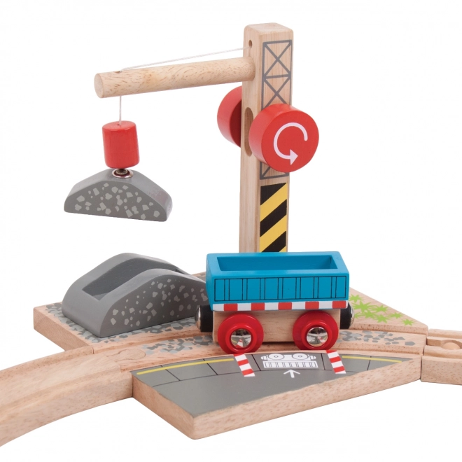 Bigjigs Rail Kran med Grus