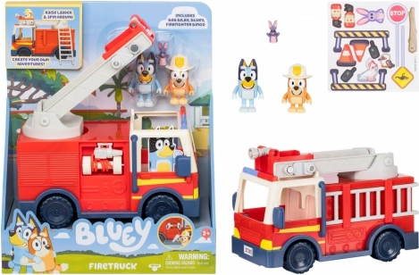 Bluey brandbil med figurer