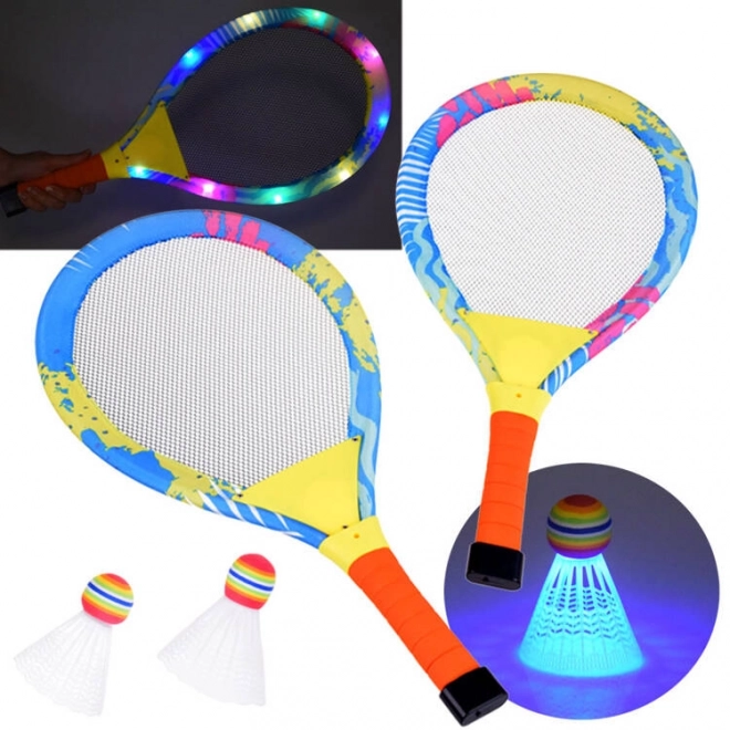 Lysende badmintonketchere til sjov