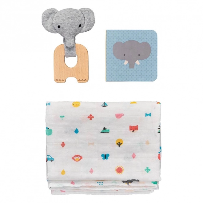 Petit Collage Gavesæt til baby elefant