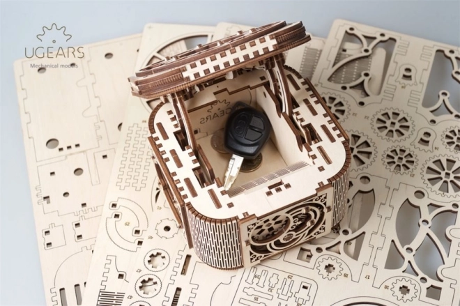Ugears 3D træ mekanisk puslespil Smykkeskrin