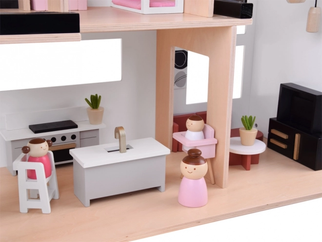 Træ Dukkehus i Loft Stil