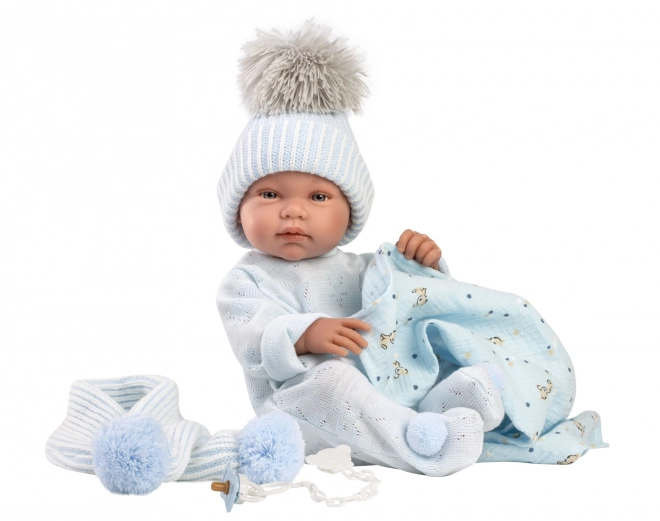 Llorens 84337 NYFØDT DRENG - realistisk dukke baby med hel vinyl krop - 43 cm