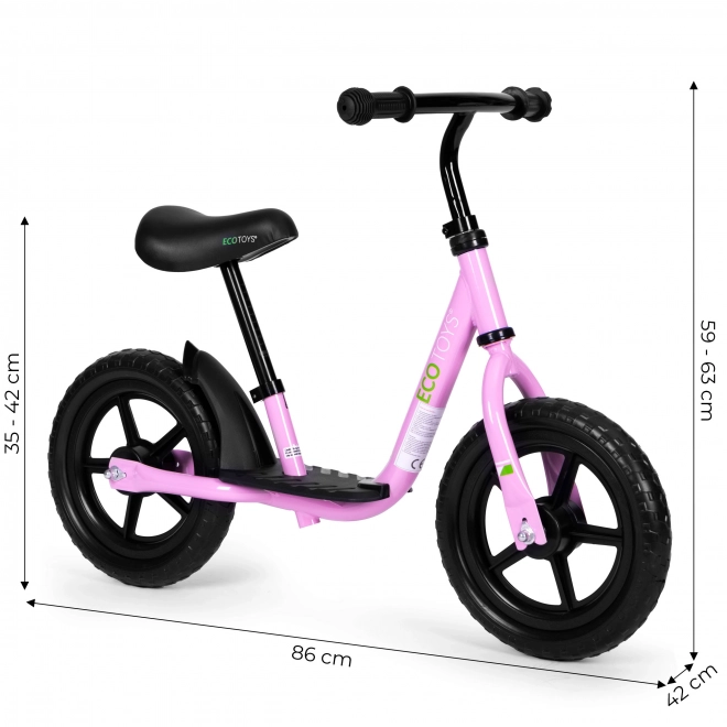 ECOTOYS Børneløbecykel med platform lyserød