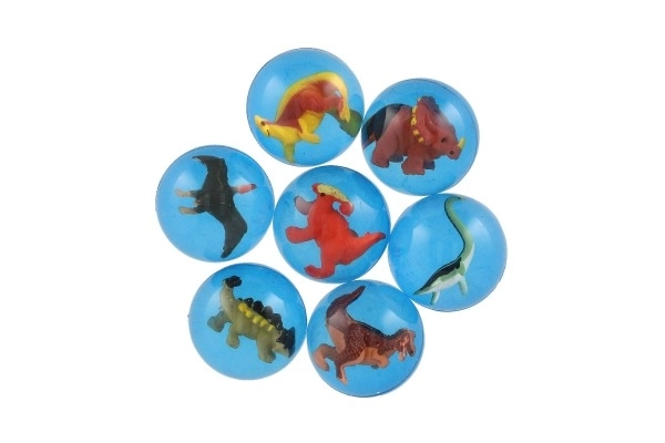 Bold/hoppebold med dinosaur 4cm mix af slags 32stk i dåse