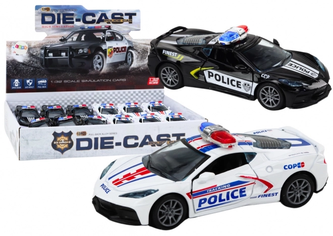 Metal politi bil 1:32 Drive Mix